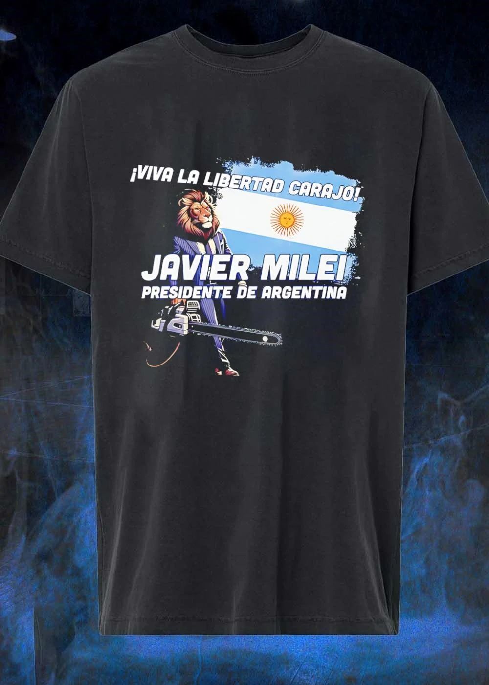 Presidente de Argentina Javier Milei Viva la Libertad Carajo Lion Chainsaw Shirt
