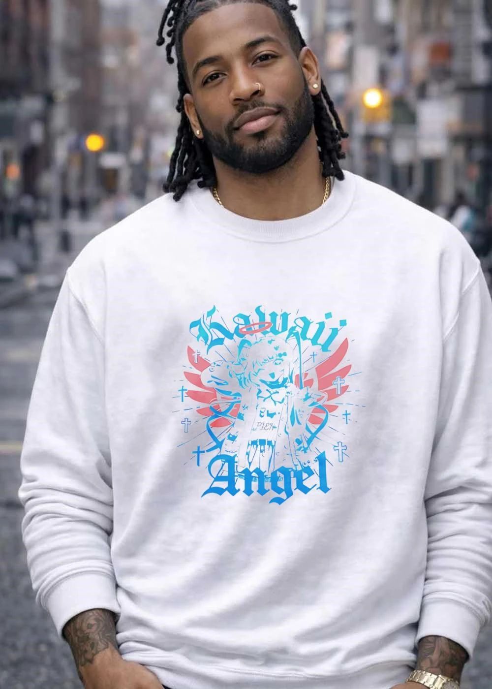 Kawaii Angel Anime Girl Aesthetic Pien Cross Wings Kawaii Angel T-Shirt