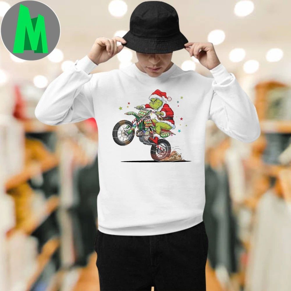 The Grinch Motorcycle Christmas Grinch Xmas Holiday Shirt
