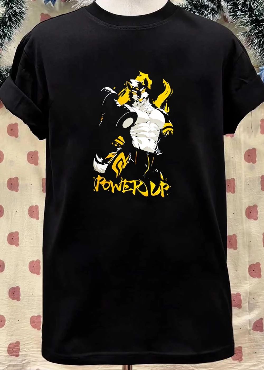 Gym Wolf Exercising Power Up T-Shirt