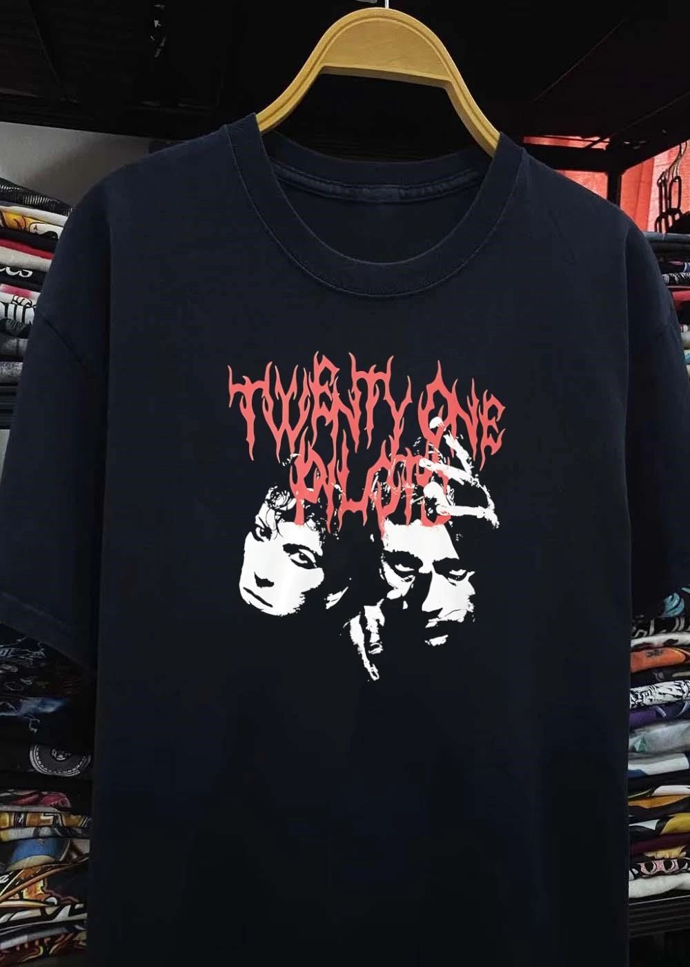 Twenty One Pilots Band Members With Skeleton Hand Black shirt