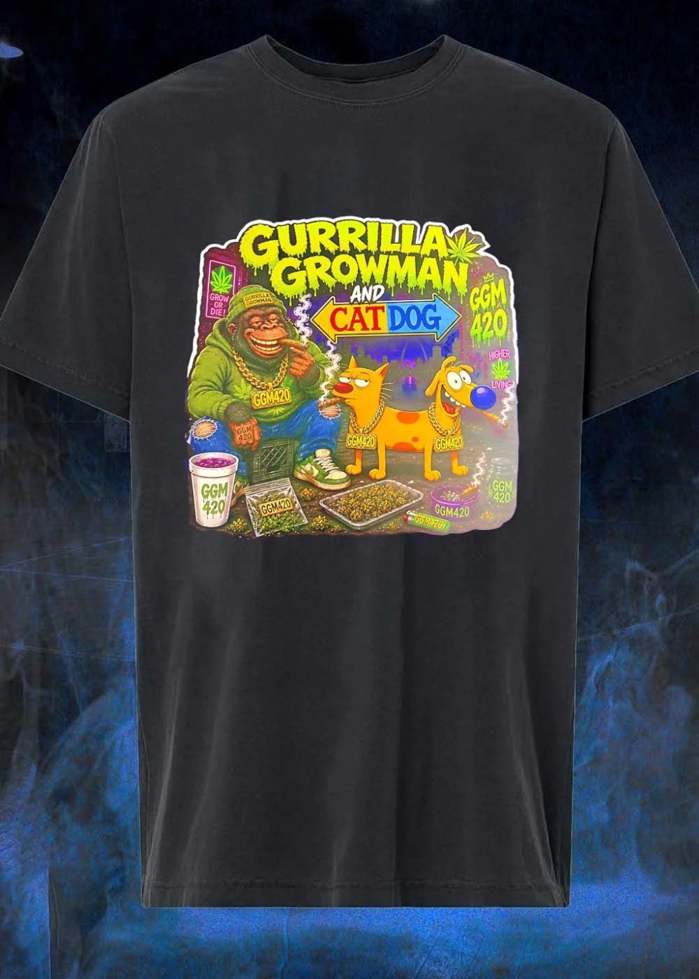 GGM420 CatDog Gurrilla Growman Smoking shirt