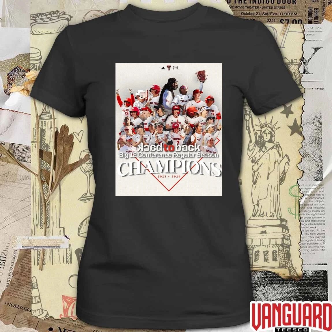 Texas Tech softball Back-To-Back Big 12 Conference Regular Season Championships 2025-2026 Poster t-shirt