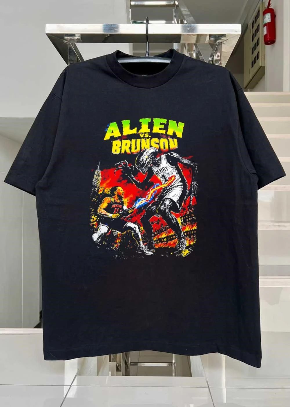 Alien vs Brunson Jalen Fighting Wemby New York Spurs NBA T-Shirt