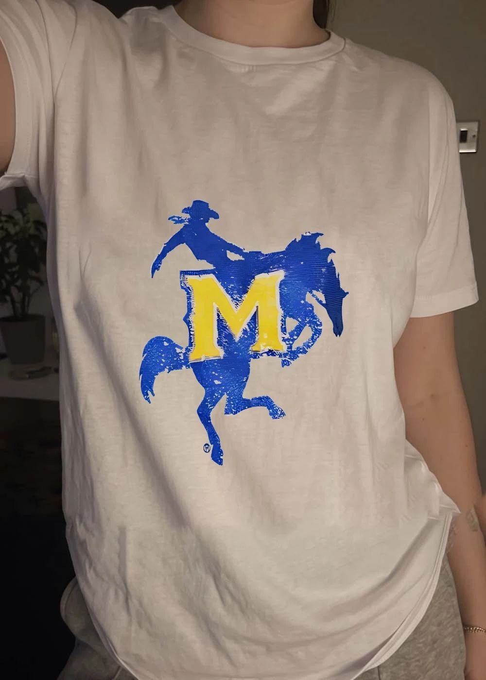 McNeese State University Cowboy Mascot M Letter Logo T-Shirt