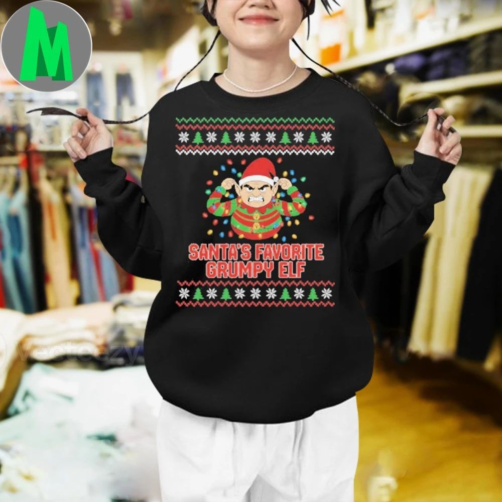 Santa’s Favorite Grumpy Elf – Classic Ugly Sweater T-Shirt