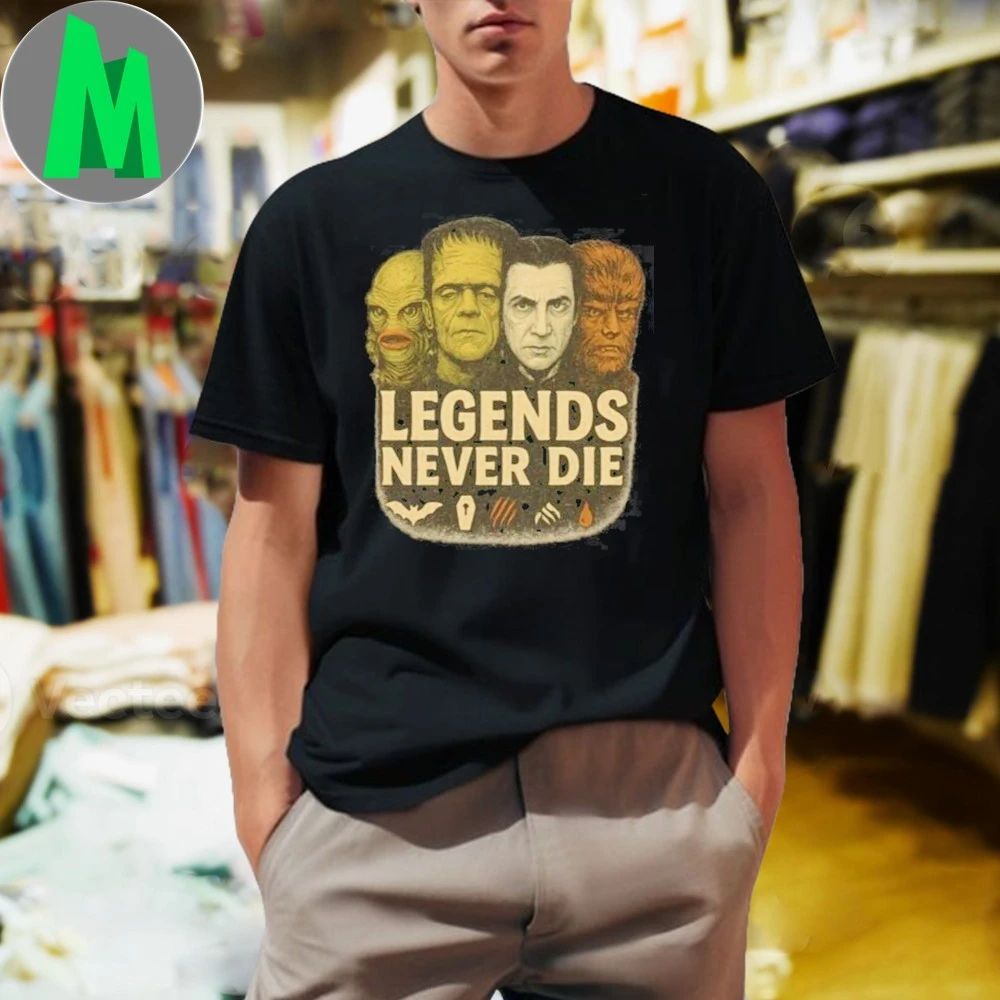 Horror Movie Monsters Inspired Legends Never Die 2025 Shirt
