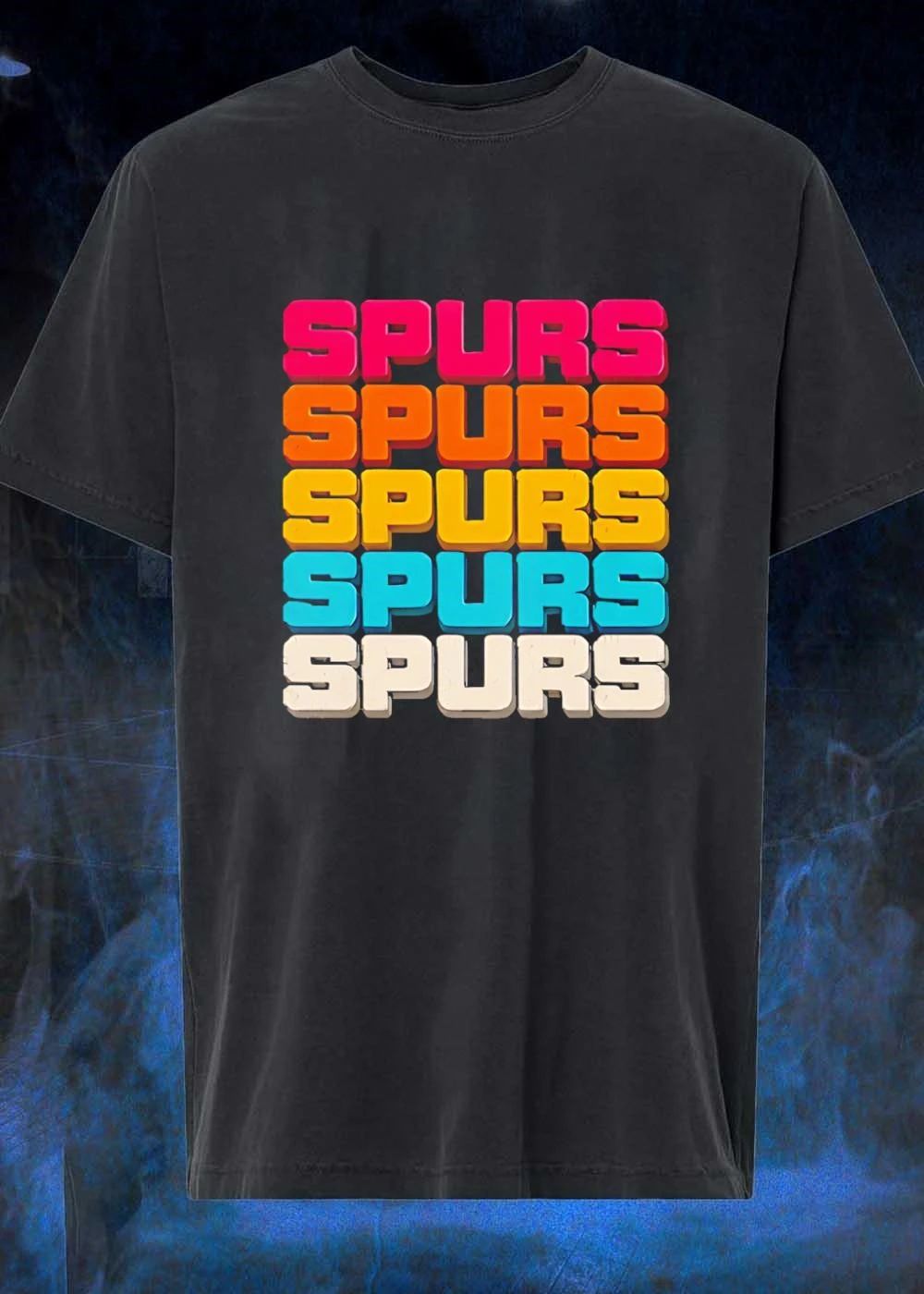 Retro Multi Color Spurs Word T-Shirt