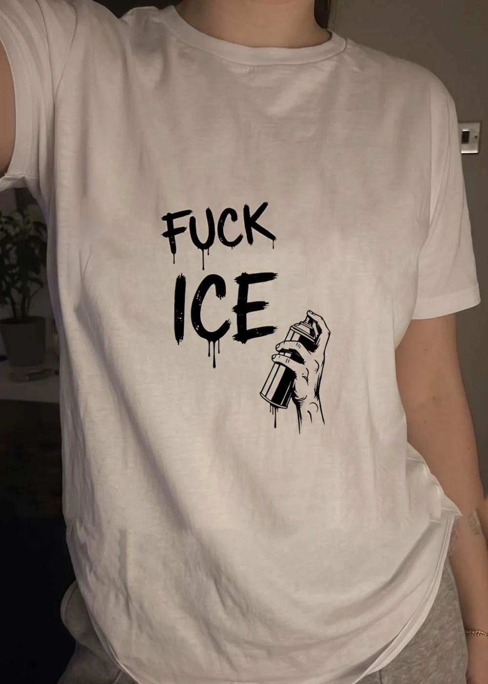 Spray Paint Art Fuck ICE T-Shirt