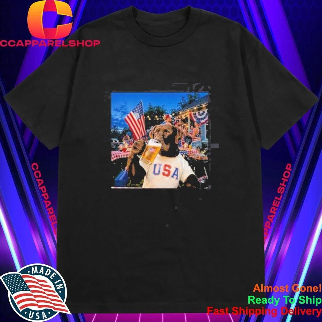 4th of July 250 USA Dog Drinking Beer Shirt
