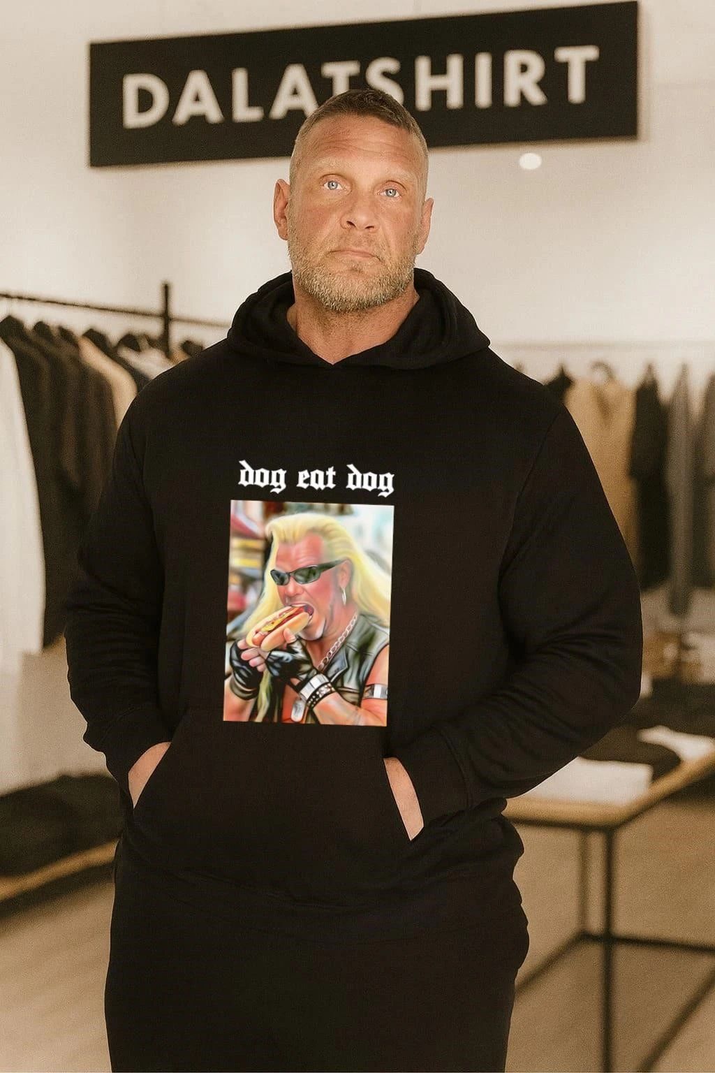 Dog Eat Dog Man Eating Hot Dog shirt