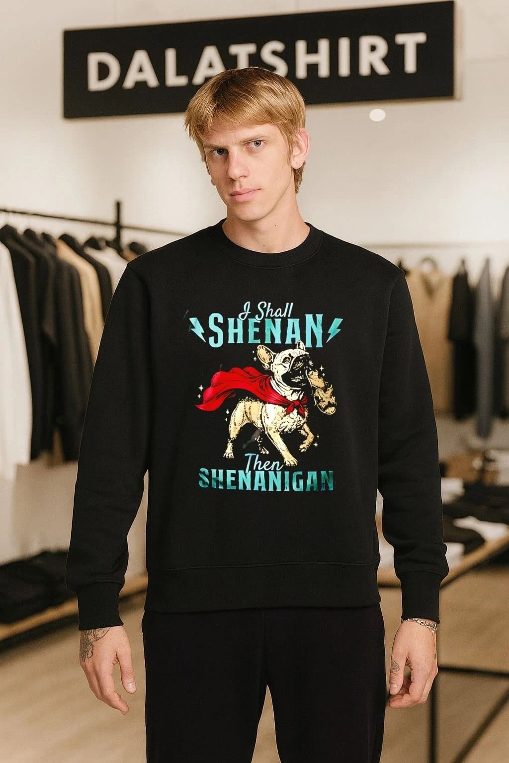 I Shall Shenan Then Shenanigan French Bulldog With Red Cape Superhero shirt