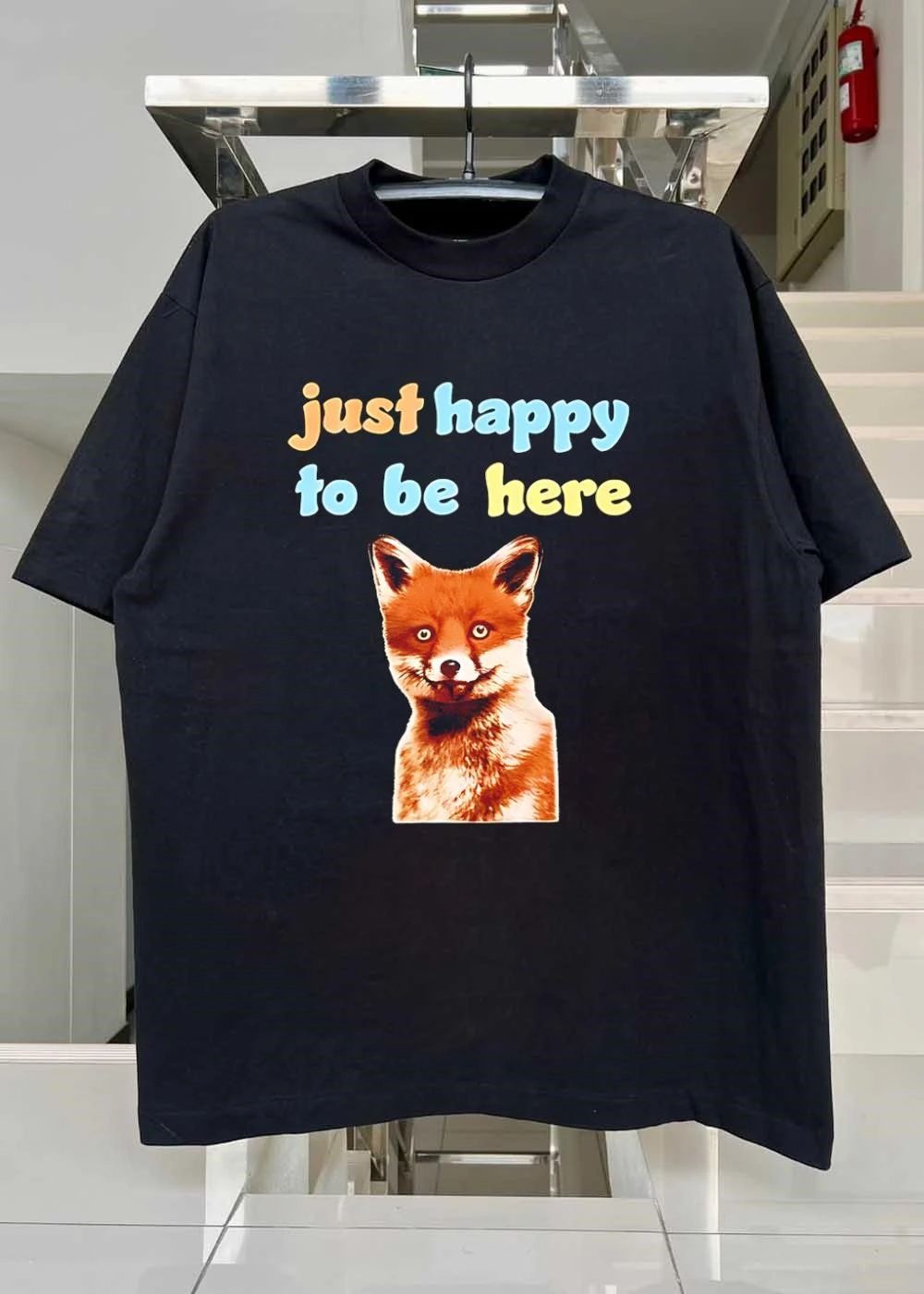 Just Happy To Be Here Smiling Fox Shirt