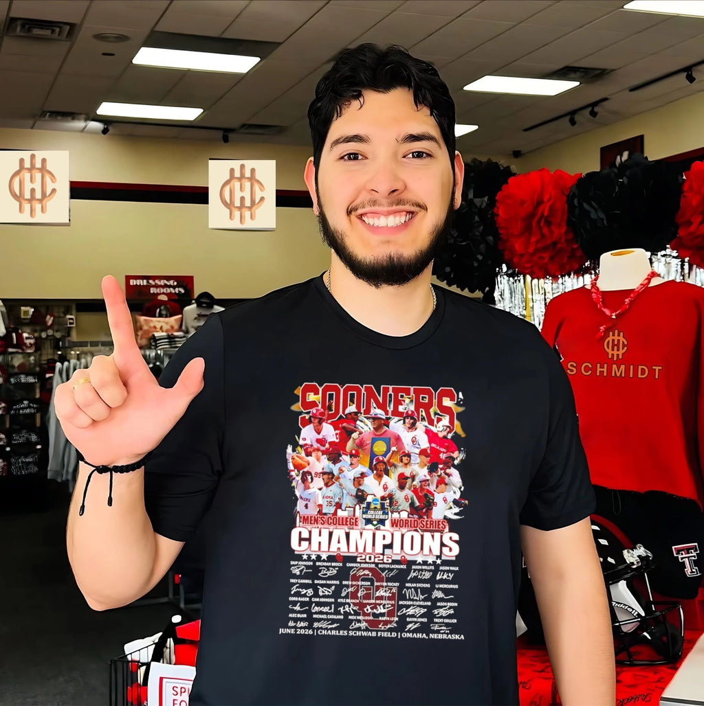 2026 Oklahoma Sooners Men’s College World Series Champions signature shirt