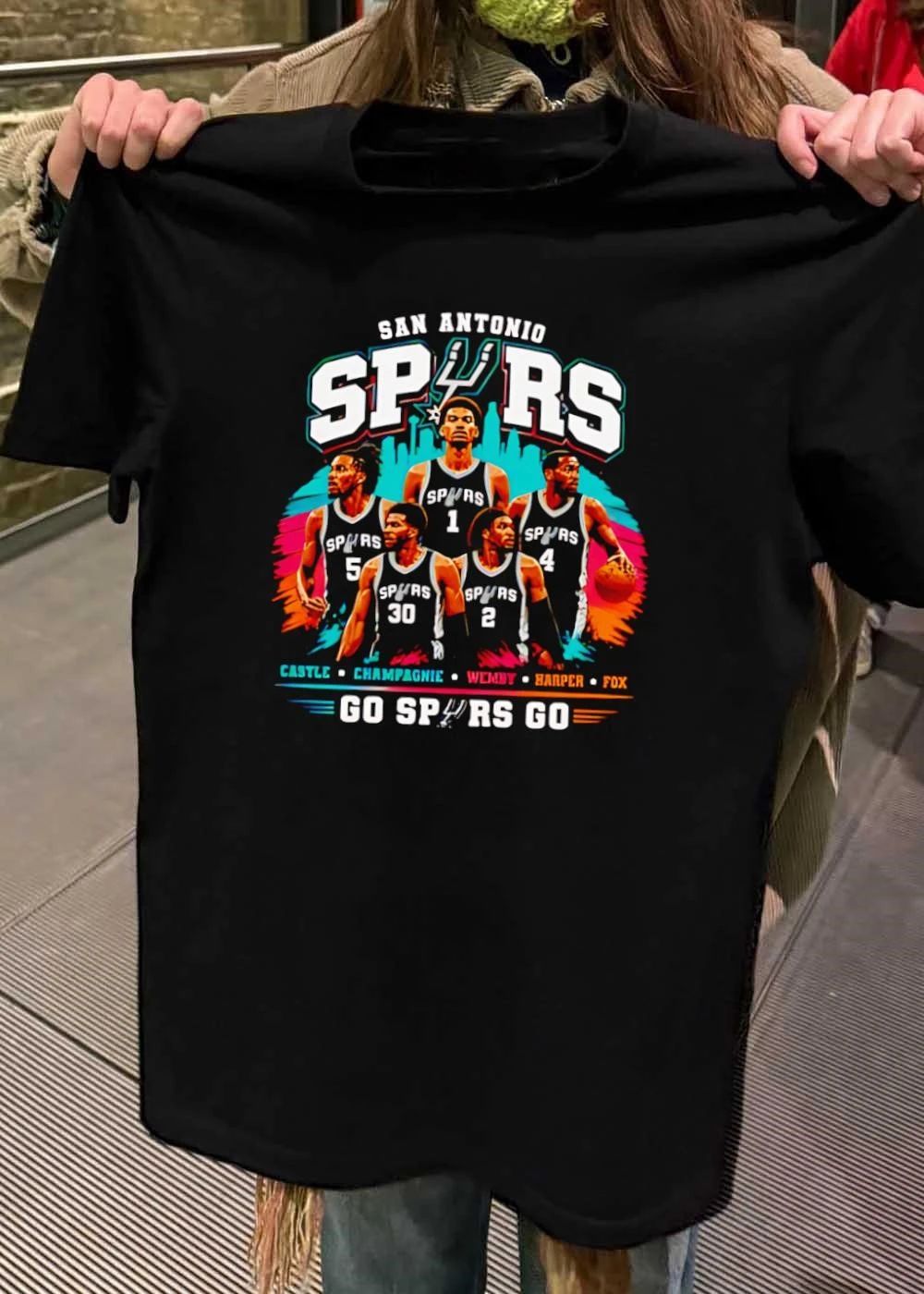 San Antonio Spurs T-Shirt Go Spurs Go Castle Champagnie Wemby Harper Fox