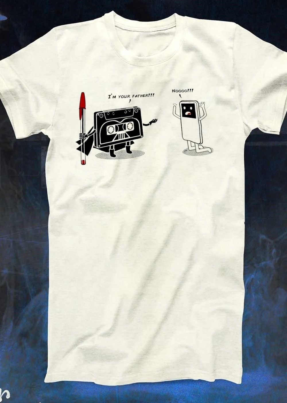Cassette Tape Vader and iPod Funny Pop Culture I am Your Father Noooo T-Shirt