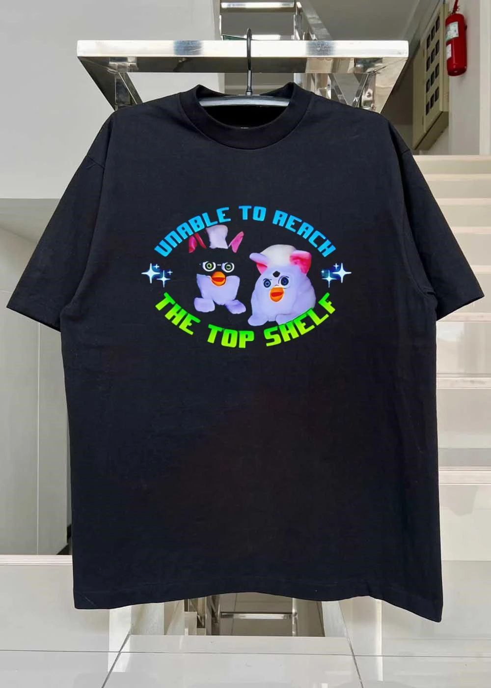Unable to Reach the Top Shelf Furby T-Shirt