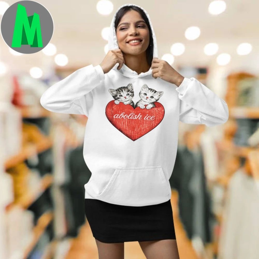 Original Abolish ICE, Cute Cat Valentine T-Shirt