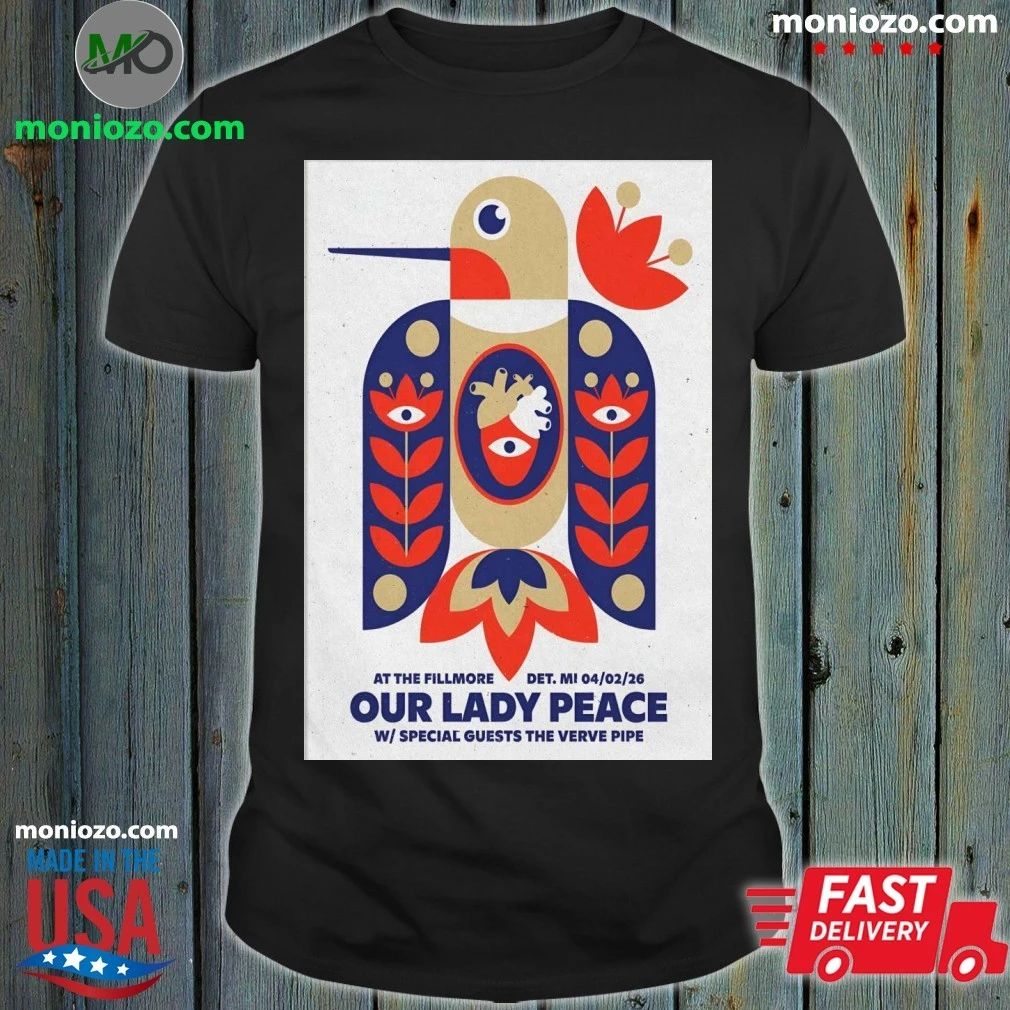 Original Our Lady Peace 4 2 2026 Detroit MI Poster Graphic T-Shirt