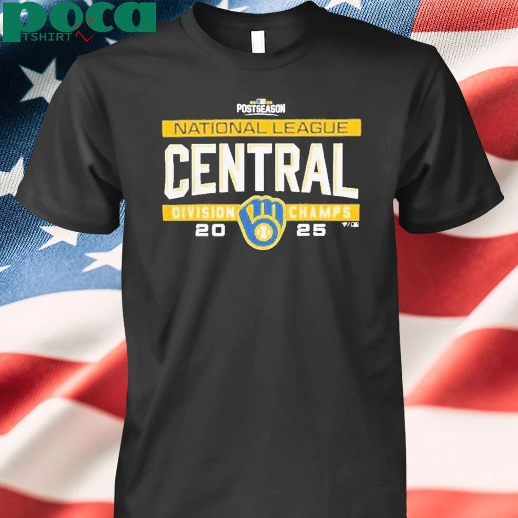 Milwaukee Brewers MLB 2025 NL Central Division Title Postseason Locker Room T-Shirt