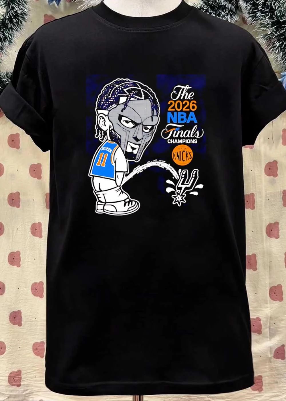 Jalen Brunson Mask Peeing on San Antonio Spurs The 2026 NBA Finals Champions Shirt