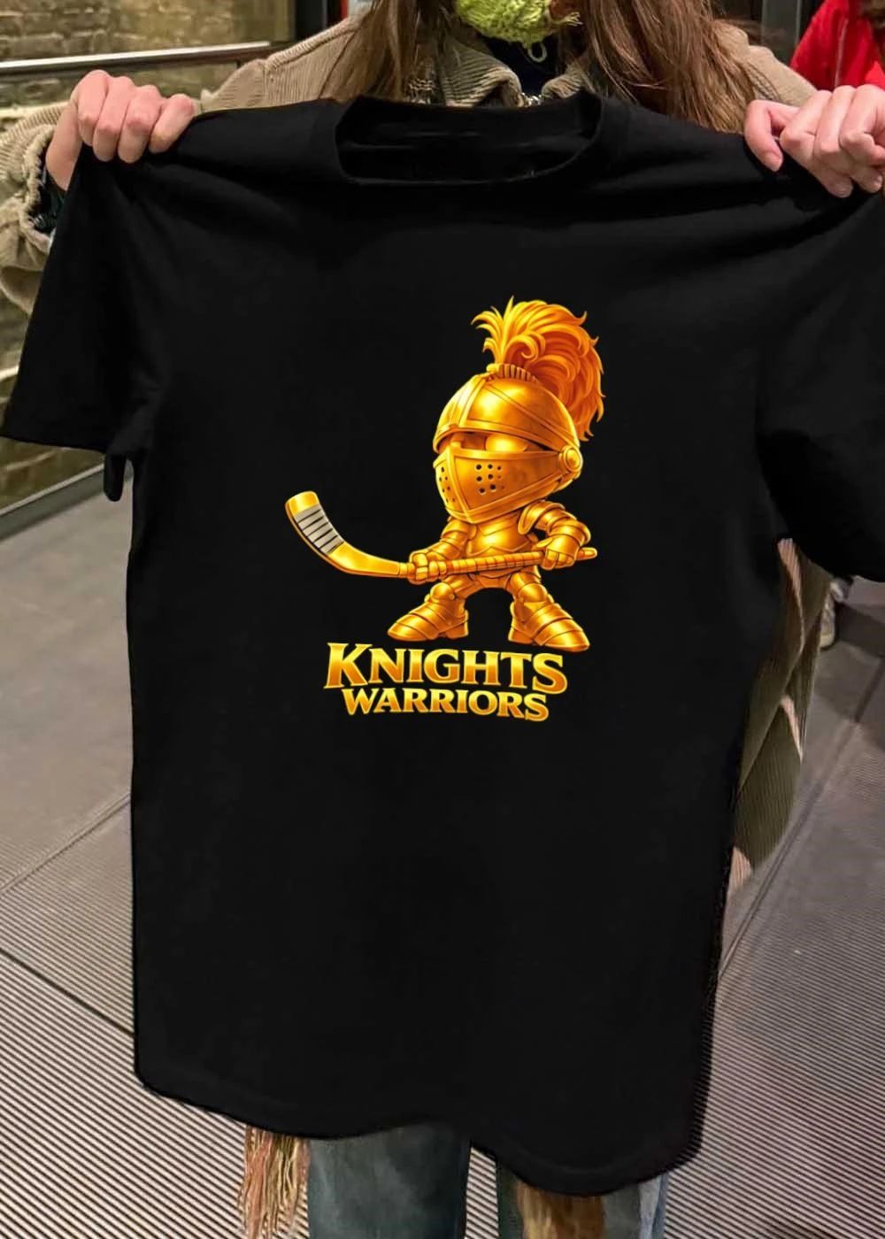 Gold Knight Hockey Player Knights Warriors T-Shirt