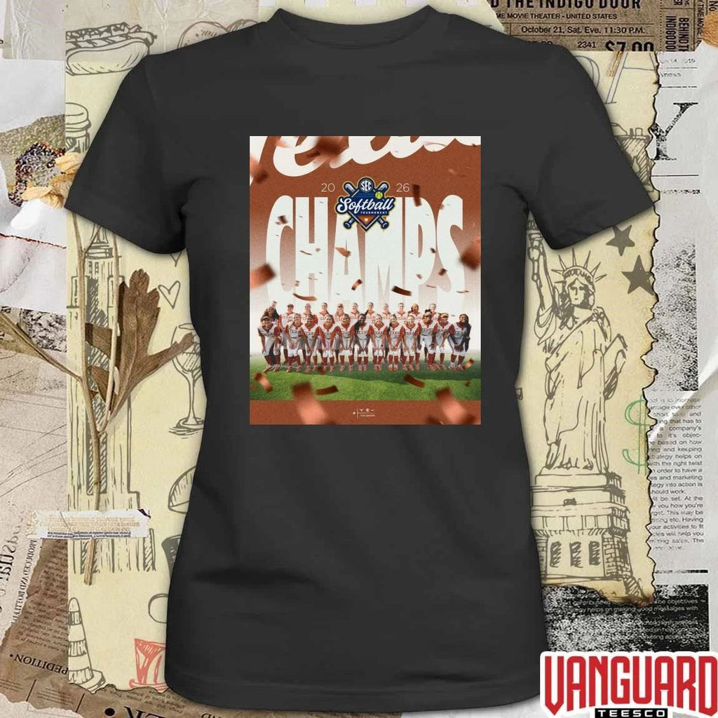 Texas Longhorns Softball Team 2026 SEC Champions Poster t-shirt