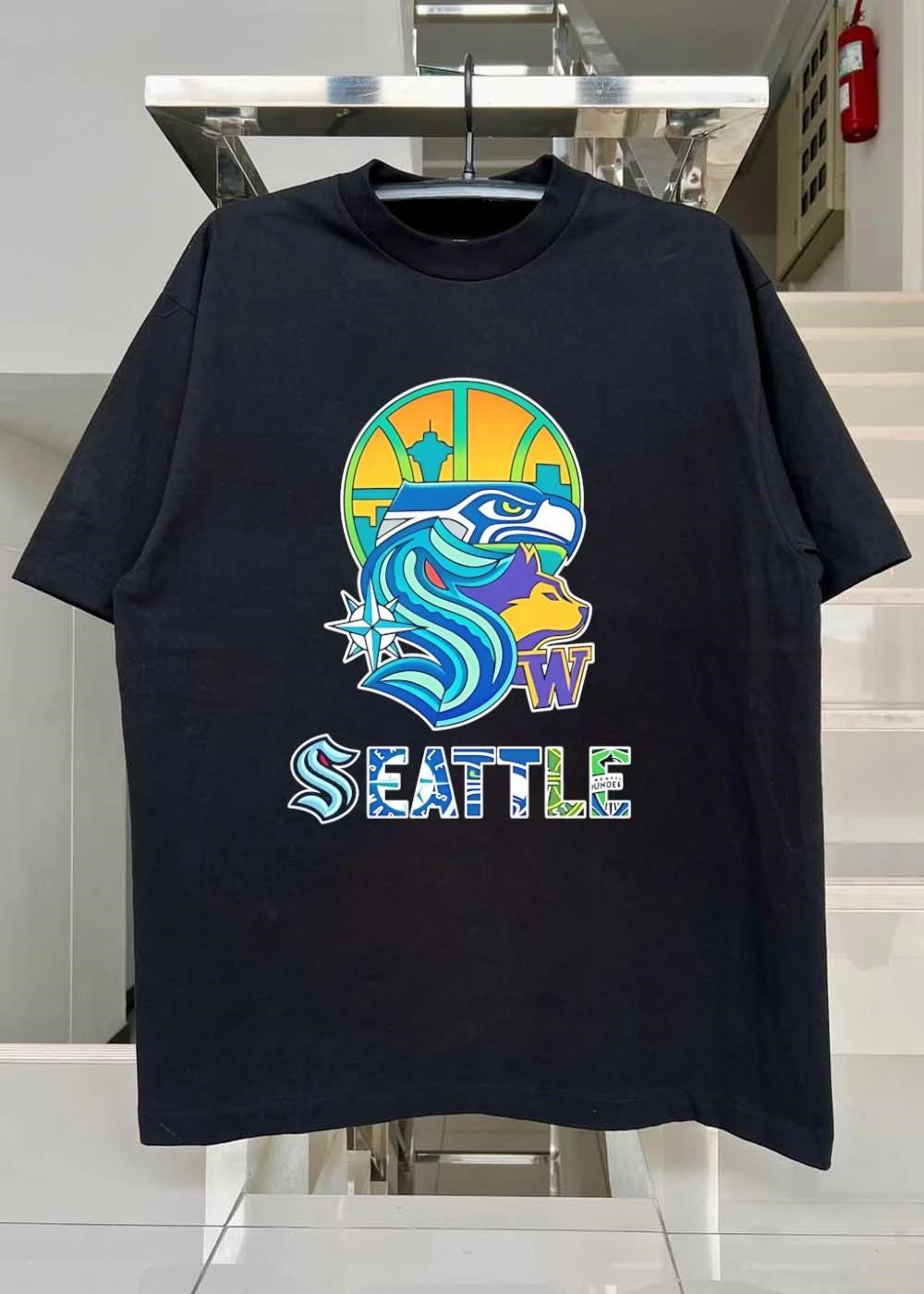 Seattle Sports Teams Mashup Logo Iconic City Professional Athletic Shirt
