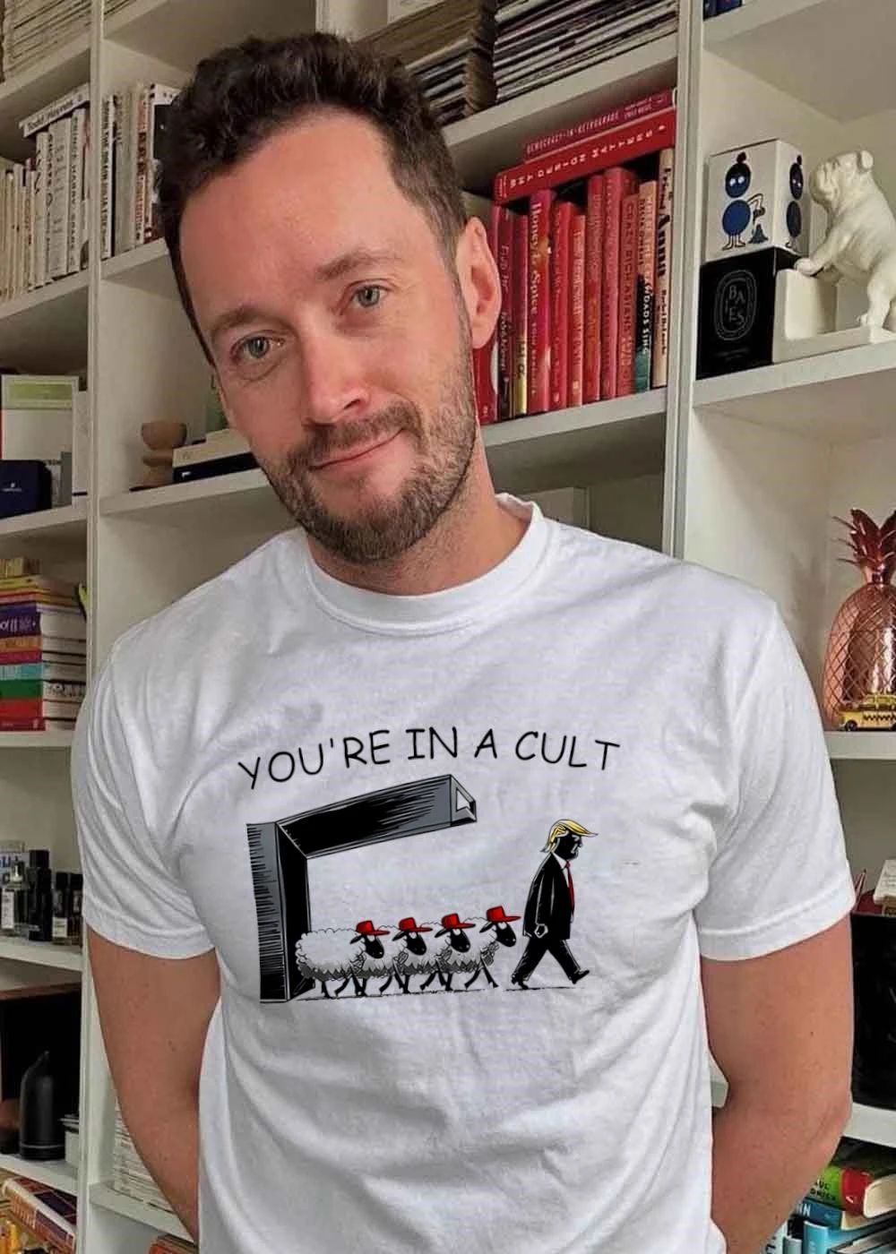 You’re in a Cult Donald Trump Leading Sheep Wearing Red Hats T-Shirt