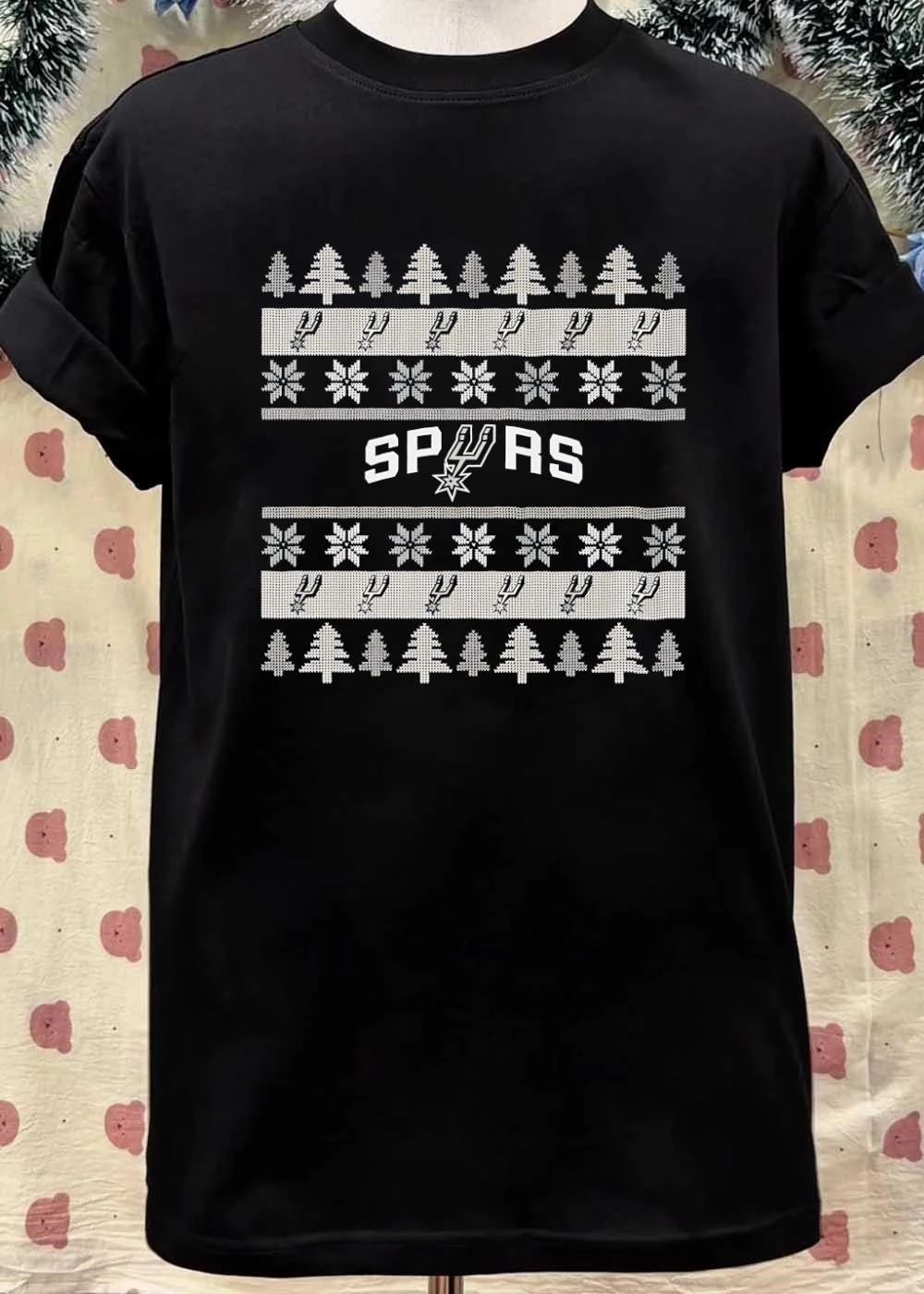 San Antonio Spurs Holiday Sweater Pattern T-Shirt