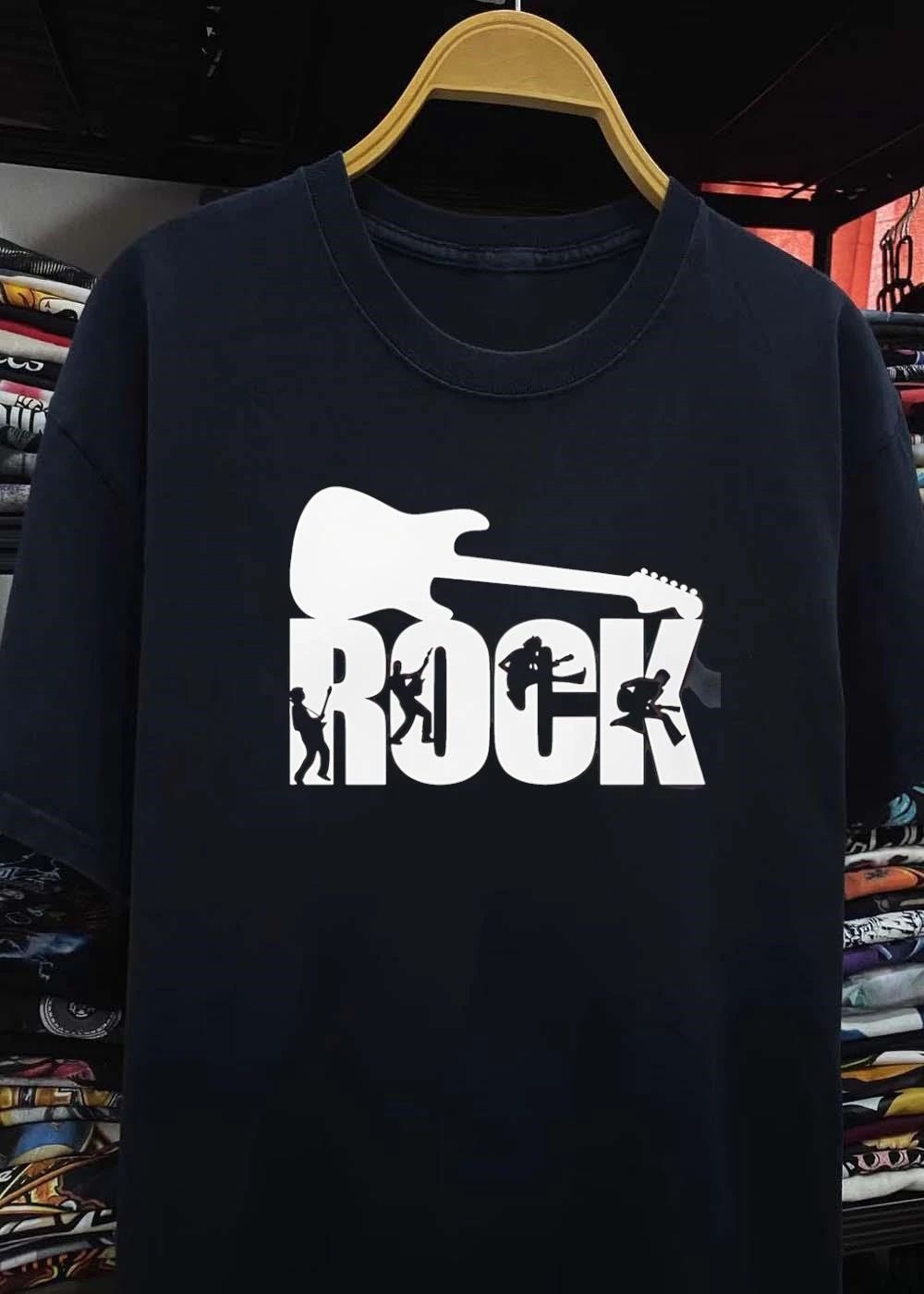 Rock Guitarist Silhouette Play Music Band Rock T-Shirt