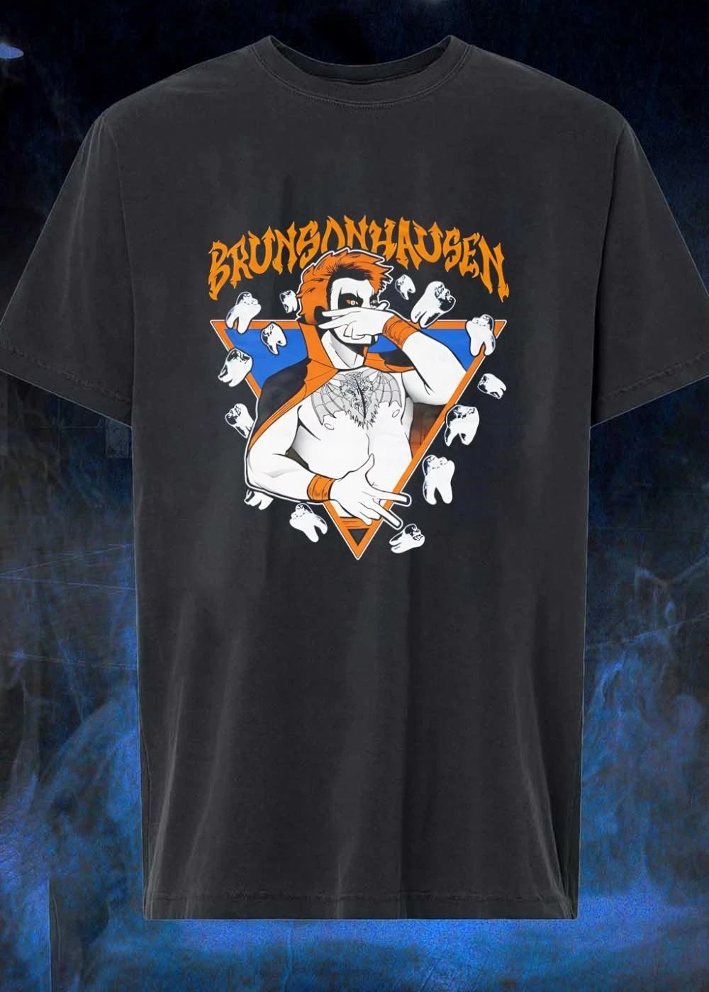 Brunsonhausen Vampire Tooth Throwing Hands Art T-Shirt