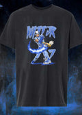 Witt Jr 7 baseball player with flaming bat shirt
