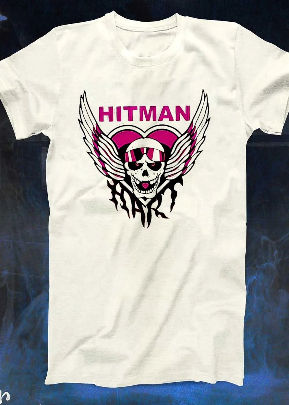 Hitman Hart Pink Winged Heart Skull shirt