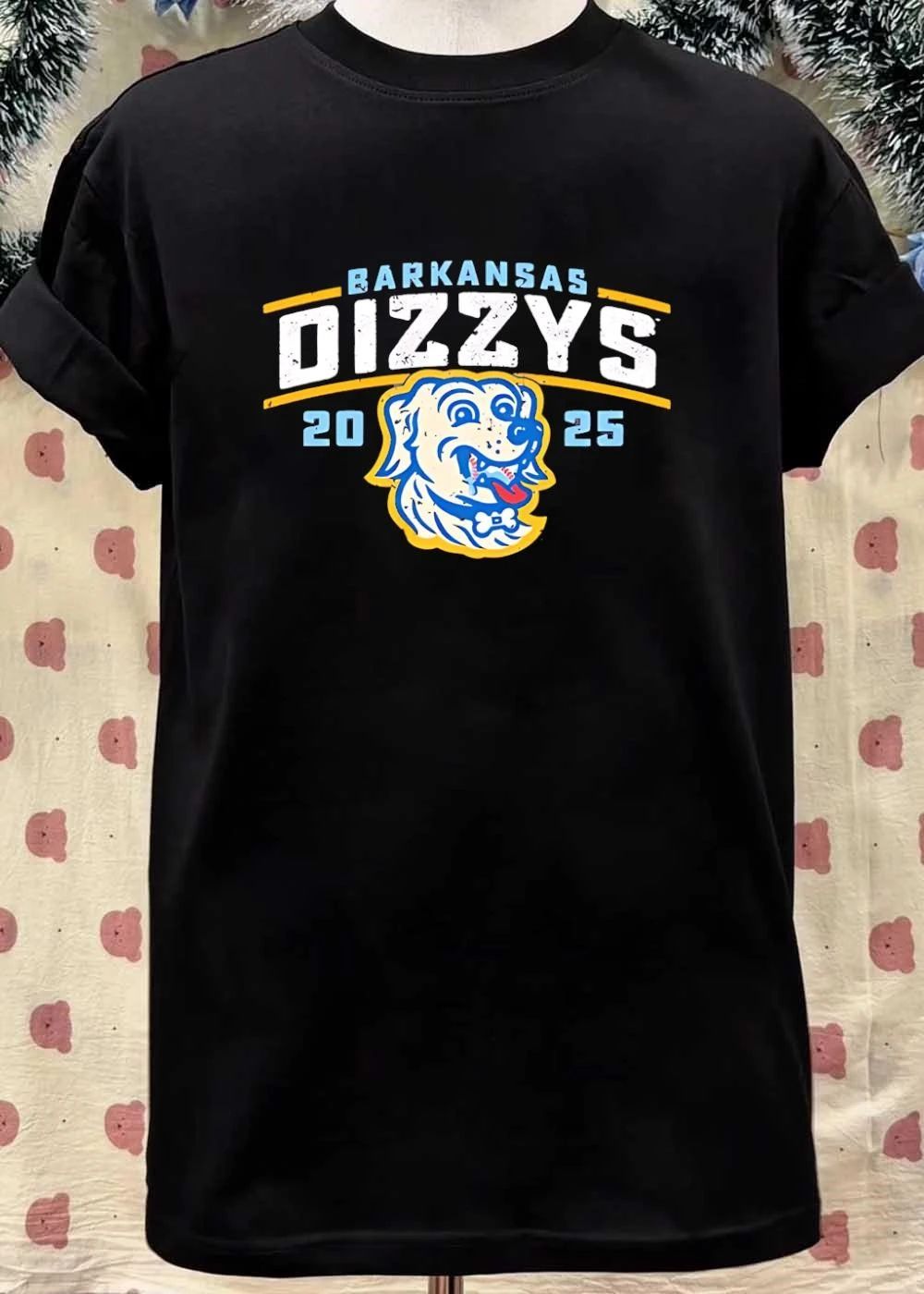 Barkansas Dizzys Dog 20 25 Playing Baseball Logo T-Shirt