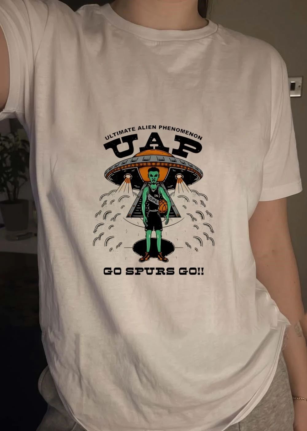 Ultimate Alien Phenomenon UAP Go Spurs Go Basketball T-Shirt