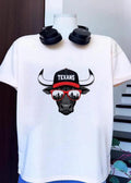 Cool Bull Wearing Sunglasses and Texans Cap T-Shirt