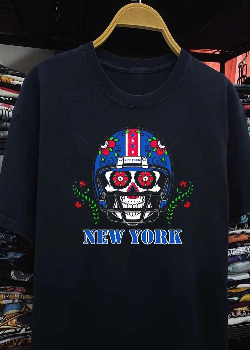 Sugar Skull Football Helmet New York Shirt