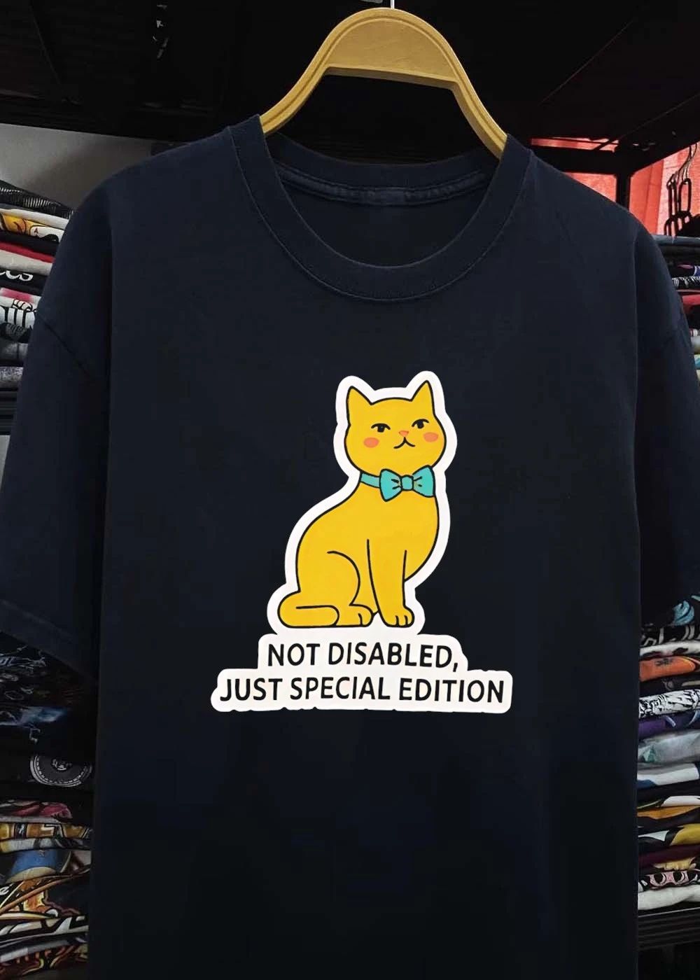 Cat Sitting Apparel Not Disabled Just Special Edition T-Shirt