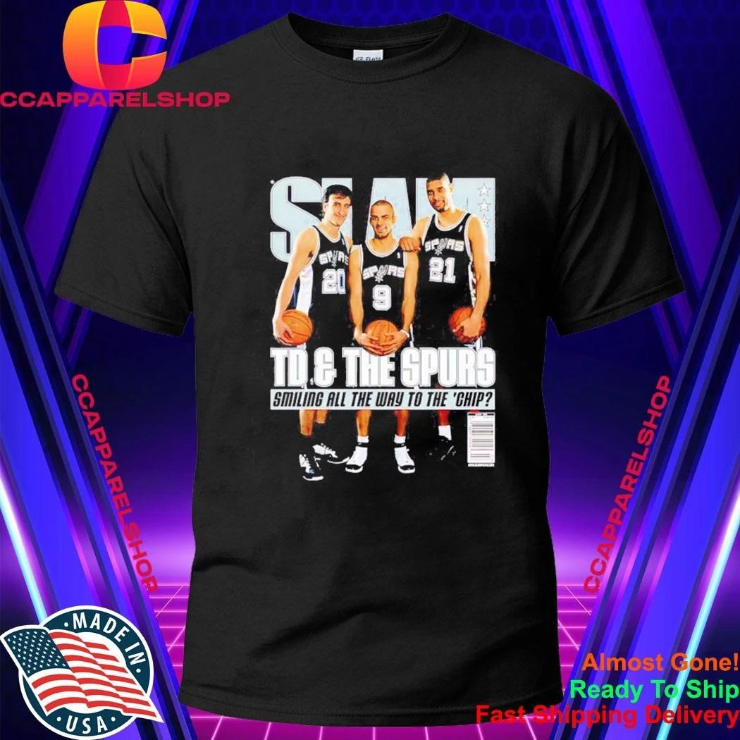 Tim Duncan Tony Parker Manu Ginobili San Antonio Spurs Smiling All The Way To The Chip Slam Shirt