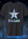 Dallas Stars Mavericks Rangers Fan Logo Print T-Shirt