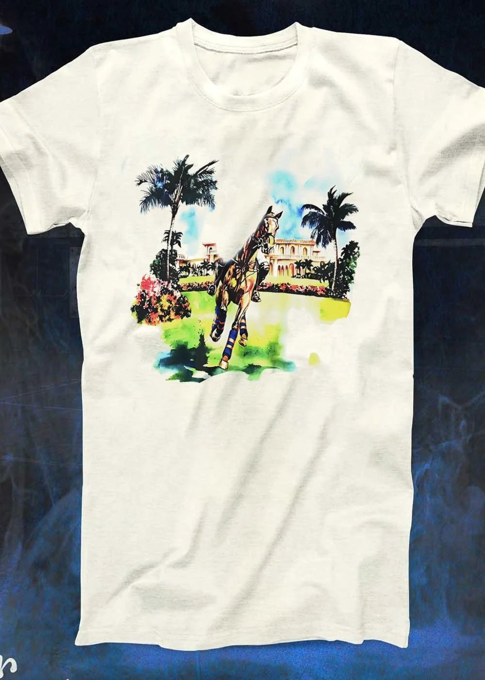 Galloping Horse Equestrian Manor Palm Trees Shirt