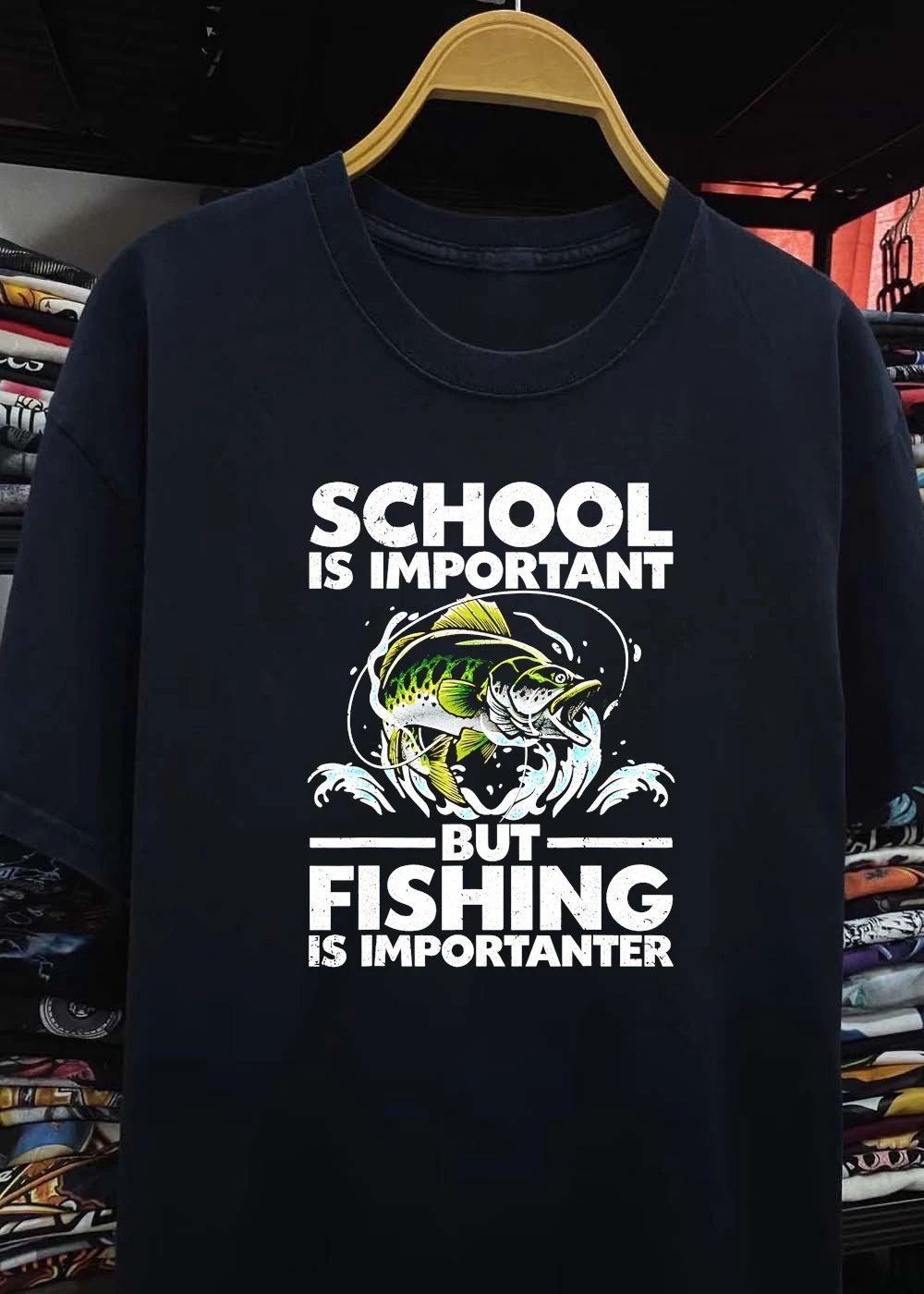 School Is Important But Fishing Is Importanter retro shirt