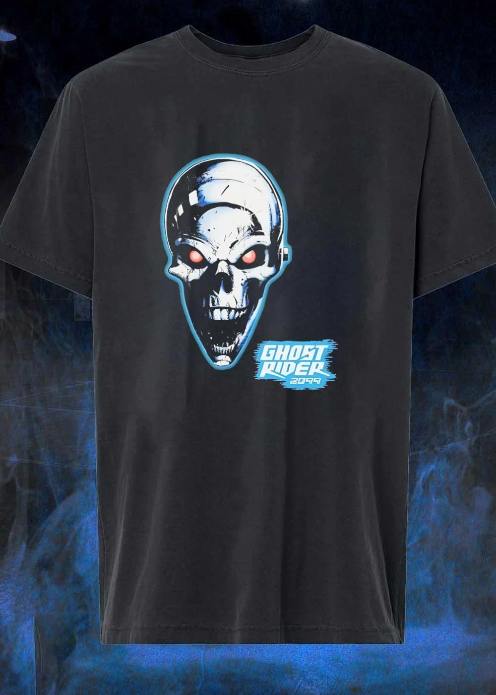 Ghost Rider 2099 Chrome Skull Head T-Shirt