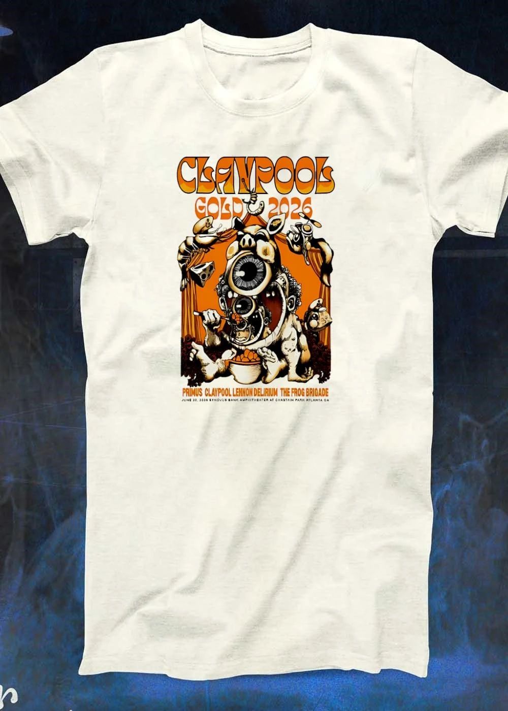 Primus Claypool Lennon Delirium Frog Brigade Synovus Bank 2026 shirt