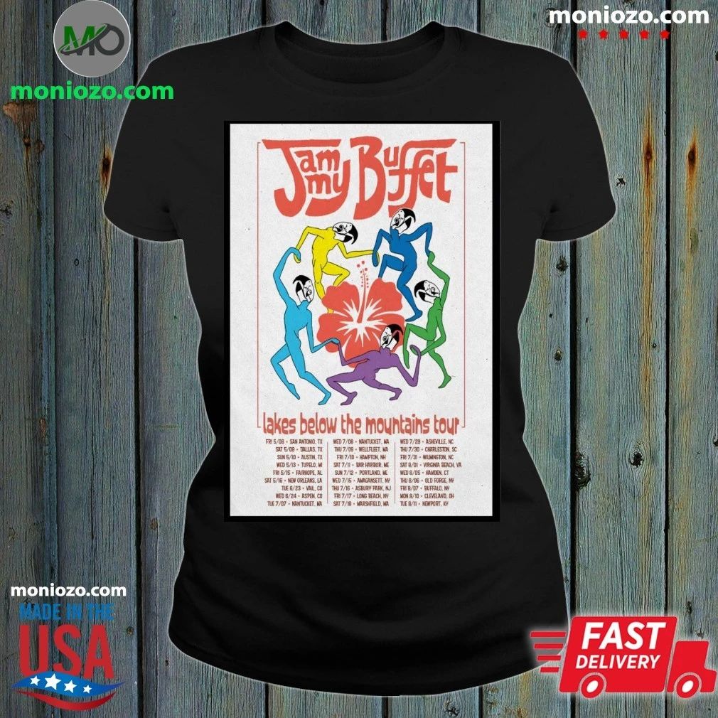 Original Jammy Buffet Lakes Below The Mountains 2026 Tour Poster T-Shirt