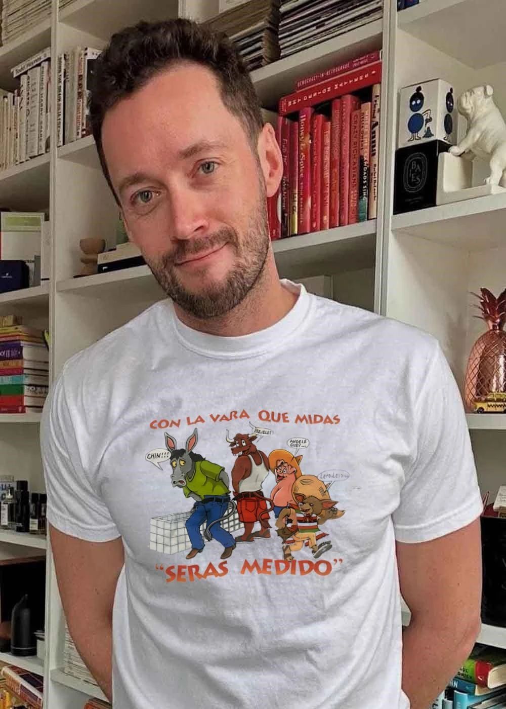 Con La Vara Que Midas Seras Medido Donkey Bull Pig Chihuahua Shirt