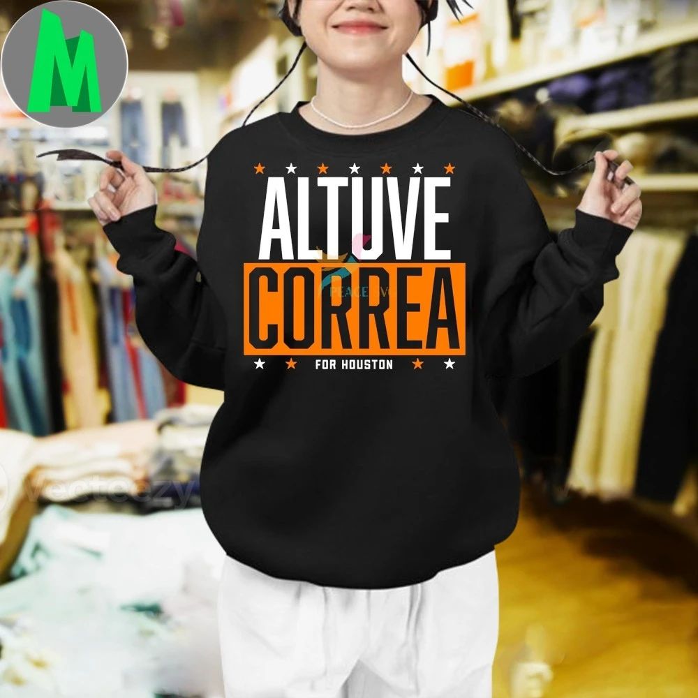 Jose Altuve Carlos Correa For Houston Astros Duo Bold Typography Shirt