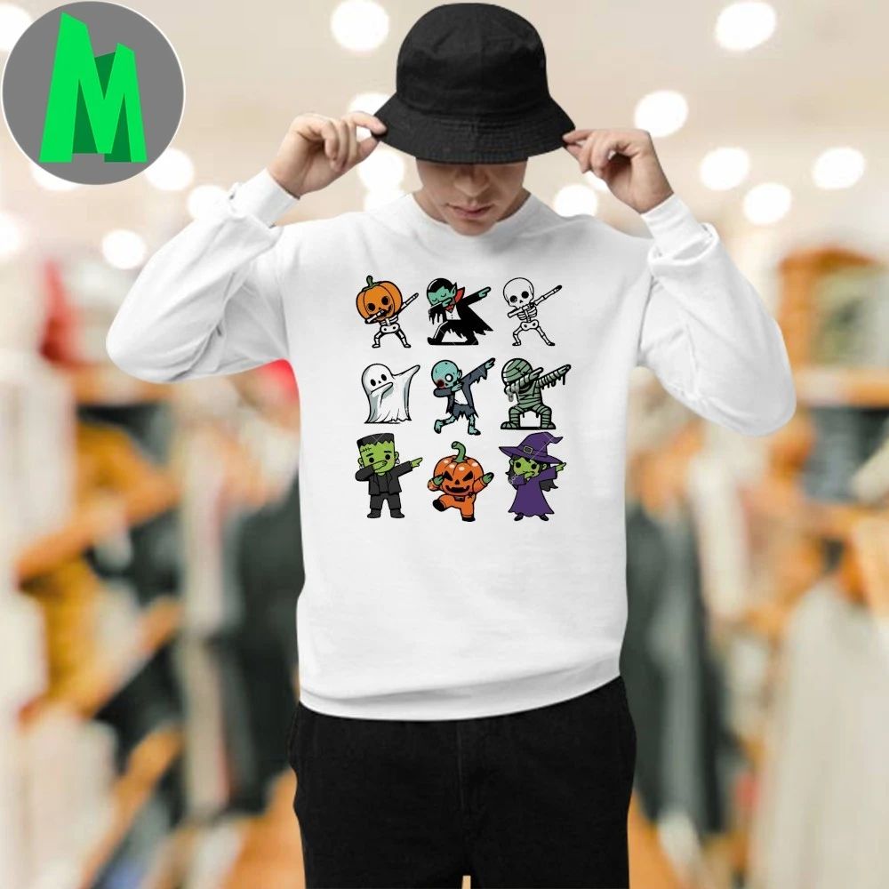 Halloween Characters Dabbing Shirt