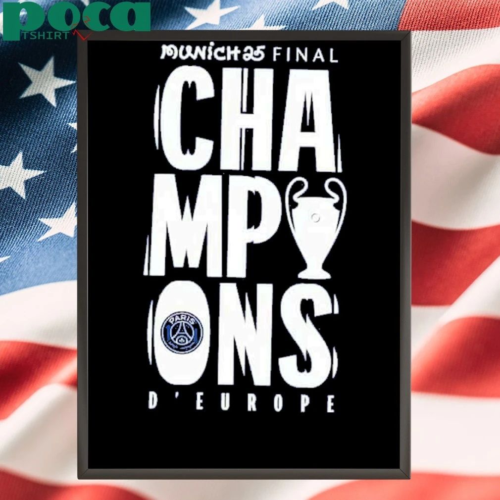Munich 25 Final PSG UCL Champions 2025 Large Graphic T-Shirt